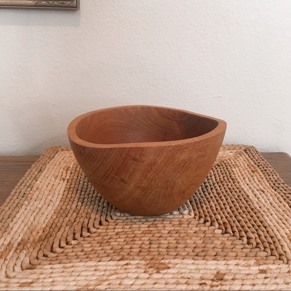 Vintage Teak Wood Bowl with Uneven Edge - Picture 1 of 6